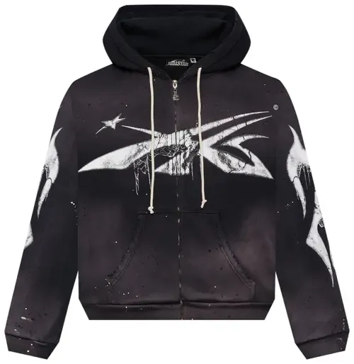 Hellstar Spiderweb Sport Logo Zip-Up Black Hoodie Hellstar Spiderweb Sport Logo Zip-Up Black Hoodie