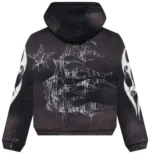 Hellstar Spiderweb Sport Logo Zip-Up Black Hoodie