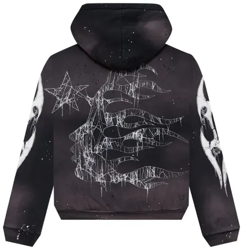 Hellstar Spiderweb Sport Logo Zip-Up Black Hoodie Hellstar Spiderweb Sport Logo Zip-Up Black Hoodie